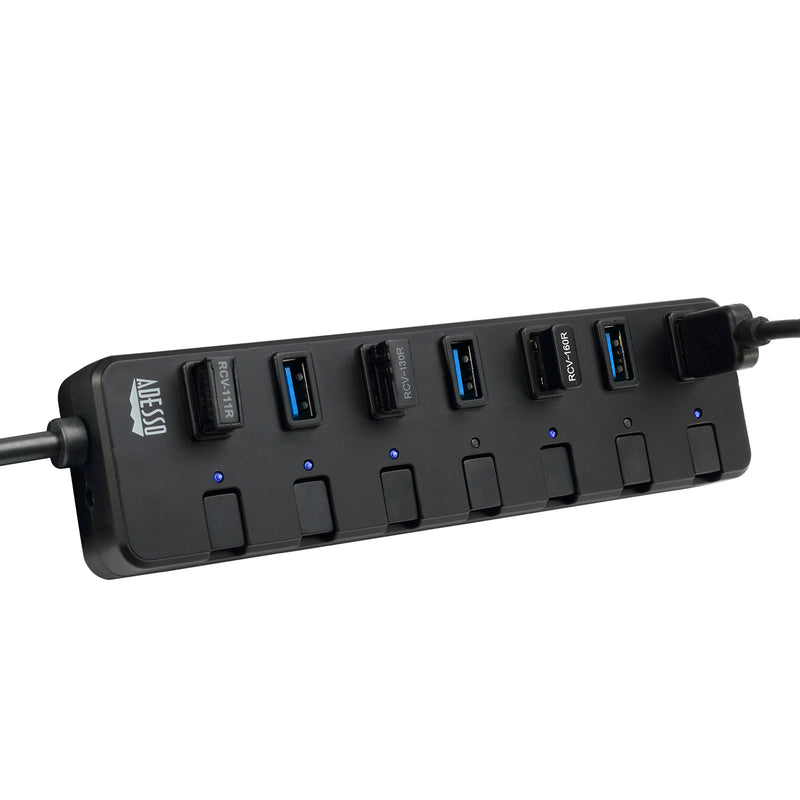 7-Port USB 3.0 Hub with Individual Power Switch & Power Adapter