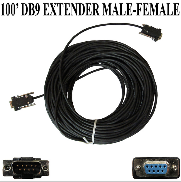 DB9 Extender Male to Female (100 Feet)