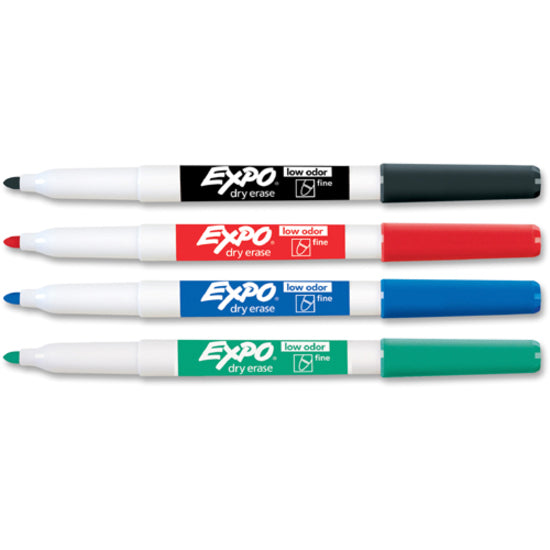Low-Odor Dry-erase Markers | Assorted Fine Marker Point (Pack of 4)