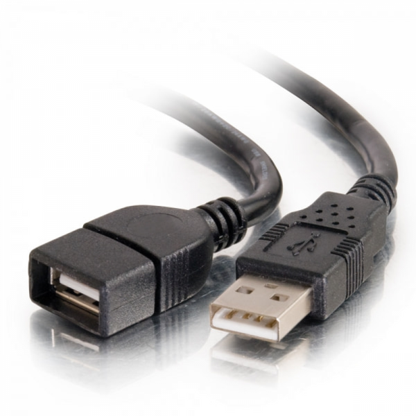 USB A/A Extension Cable, 6.6ft (black)