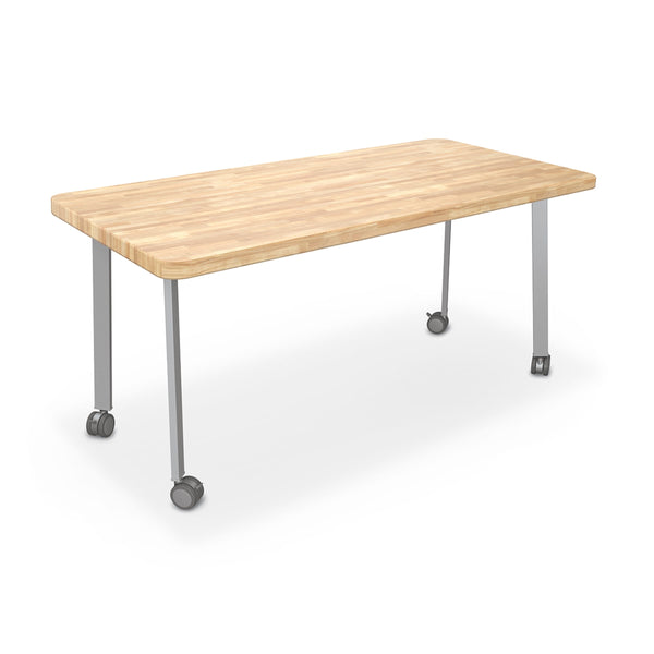 Akt Table, Butcher Block, 36"H (rectangular leg shape)
