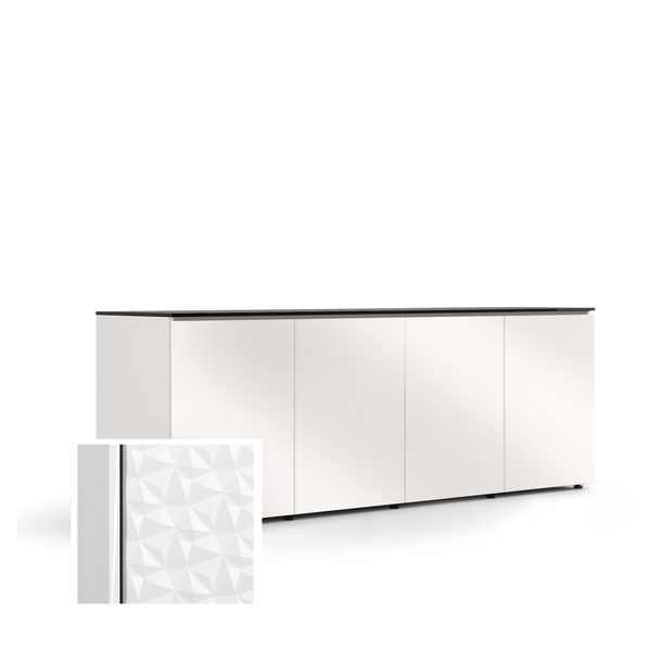 4 Bay Credenza (Milan- White / White Solid Surface)