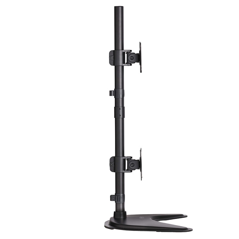 Dual Vertical Desk Mount Monitor Stand Swivel Tilt Rotate 15-27"