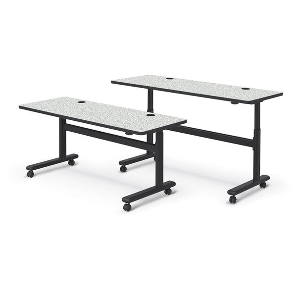 Height Adjustable Flipper Table w/Grommet, Rectangle