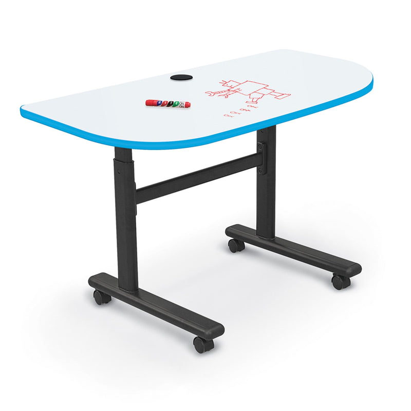 Height Adjustable Flipper Table w/Grommet Half-Round